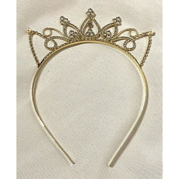 GIRLS HEADBAND metal cat ear crown tiara - Picture 1 of 5